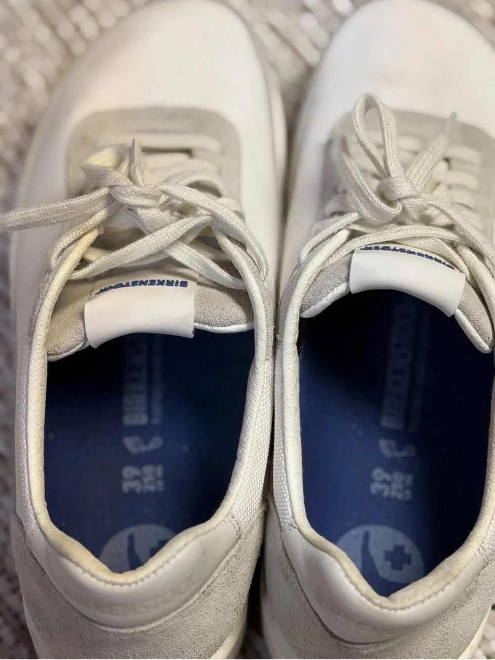Birkenstock Honnef City Shoes White Textile Walking Low Top Sneakers Size L8 M6